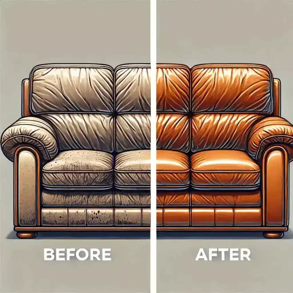 皮沙發清潔,皮沙發清潔前後對比圖